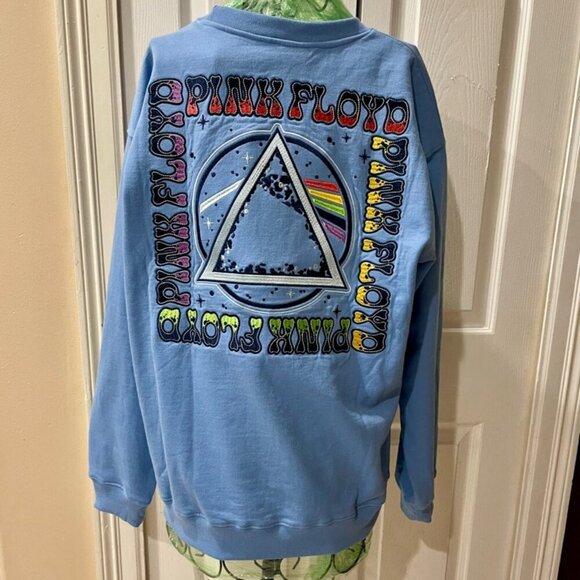 PINK FLOYD EMBROIDERED SWEATSHIRT ROCK PSYCHEDELIA 60’ PRISM RAINBOW BEAM Sz M - Picture 9 of 14